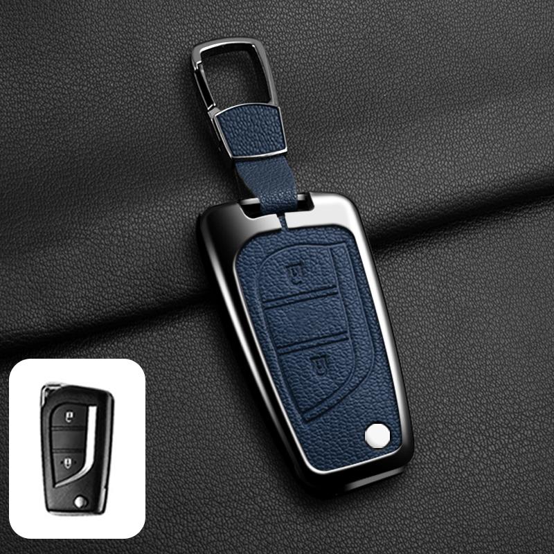 Leather Car Key Cover Case Shell for Toyota Hilux Revo Auris Corolla Reiz Avensis Verso Yaris Aygo Rav4 Scion TC IM 2017 2016