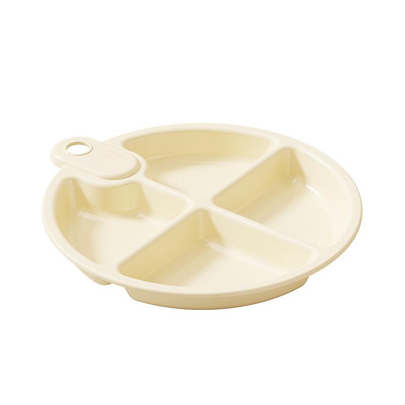 A Round Four-compartment Storage Plate for Scallions Ginger and GarlicA Kitchen Vinegar Dish and A Dish Preparation Plate