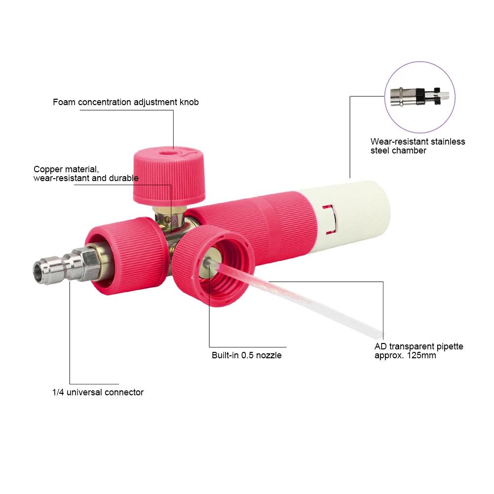 100ml Water Foam Sprayer With 1/4 Inch Quick Connector Soap Foam Spray Pot Bottle Adjustable Pressure Washer Gun For Car Washing
