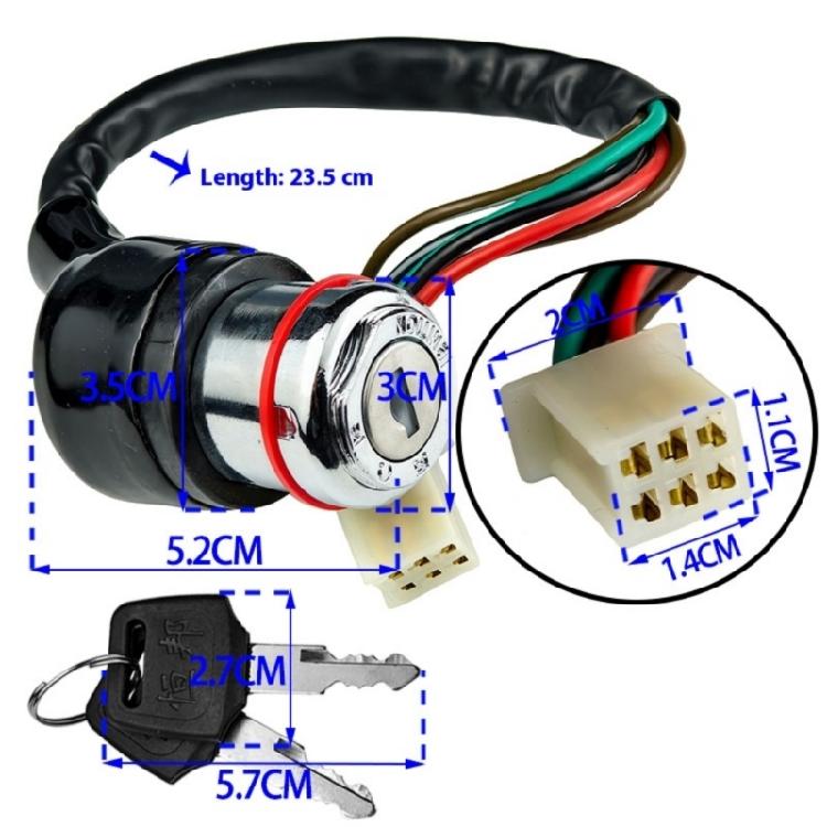Motorcycle Electric Bike Ignition Key Switches Strong Metal Heatproof Structure High Durability Bike Switches for GN125