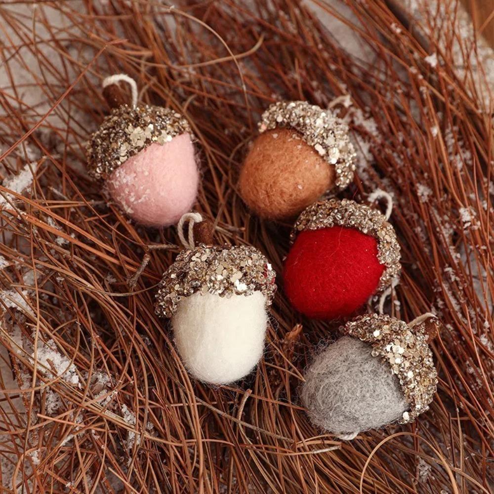 Weihnachtsbaumdeko Hängeanhänger Wollfilz Weihnachtsbaumanhänger Eichel Kiefernzapfen Anhänger Weihnachten