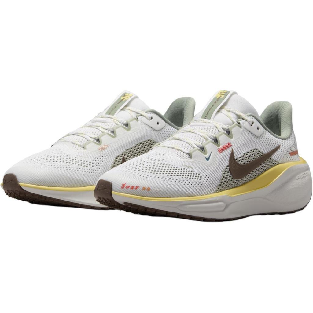 Nike Air Zoom Pegasus 41 GS White Mink Brown Yellow Kids Sneakers Summit-White Soft-Yellow HV6006-121