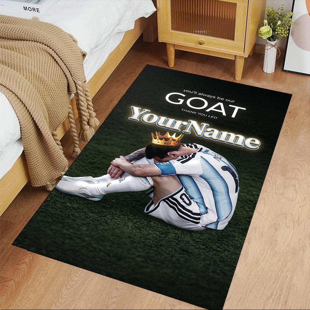 Messi Customizable Name Floor Rug Office Rug Perfect for Hallway Bedrooms Balcony Outdoor Antislip Carpet Anime Office Decor Perfect Gift for Women/Me