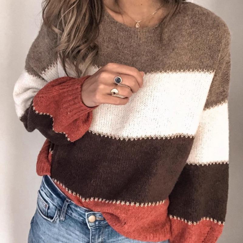 Women S V Neck Long Sleeve Pullover Knit Sweater Casual