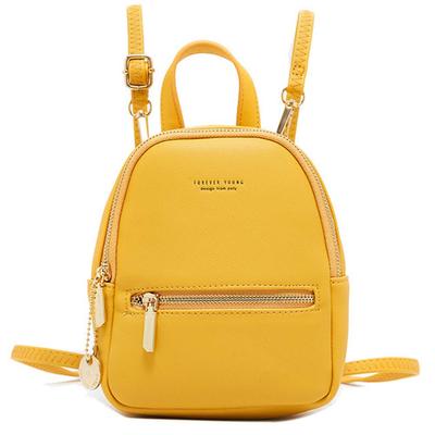 [Q QICHUANG] Women's Cute Mini Backpack PU Leather Crossbody Bag with Fashionable Small Purse, One Shoulder Strap Gift for Women (Green) (Yellow)