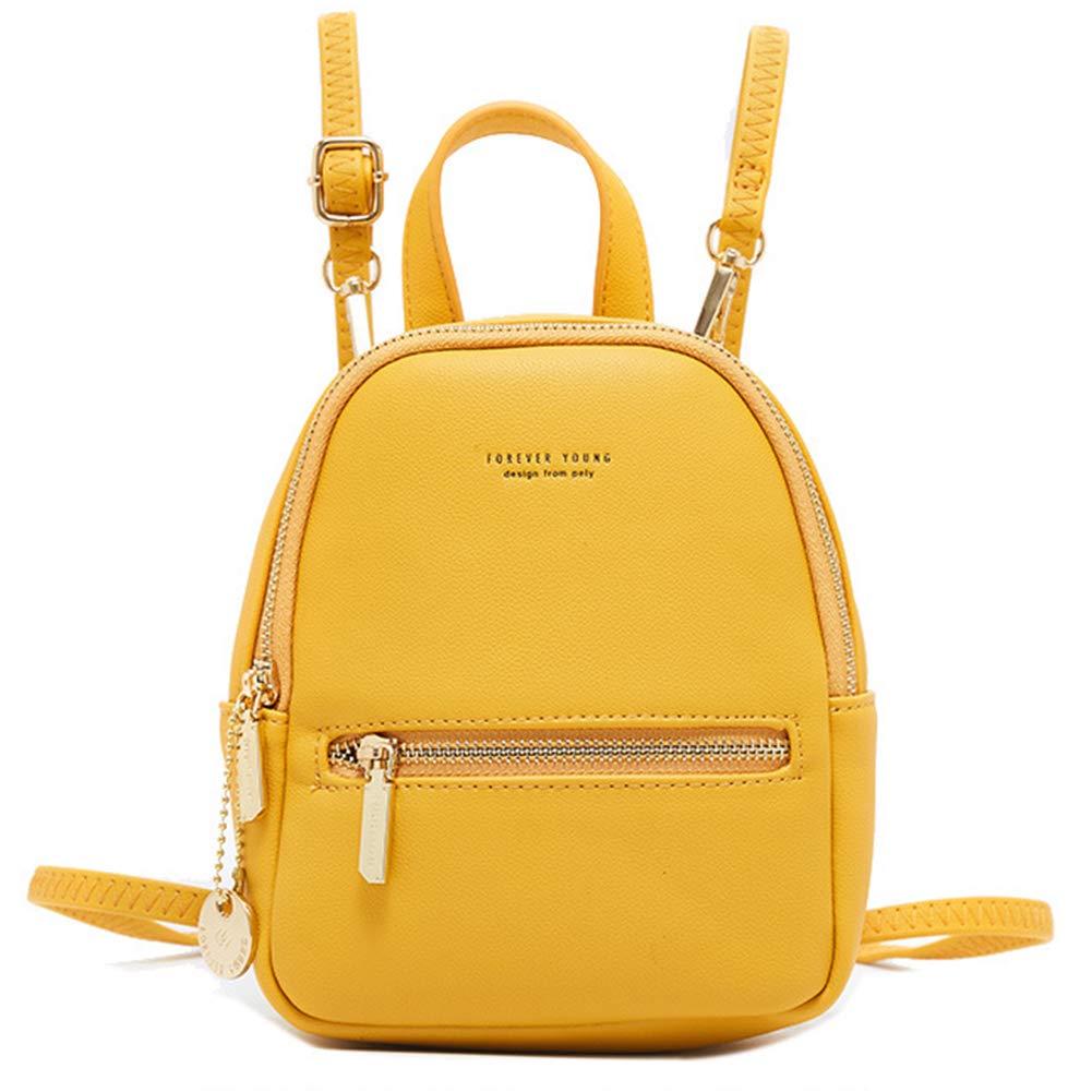 

[Q QICHUANG] Women s Cute Mini Backpack PU Leather Crossbody Bag with Fashionable Small Purse, One Shoulder Strap Gift for Women (Green) (Yellow)