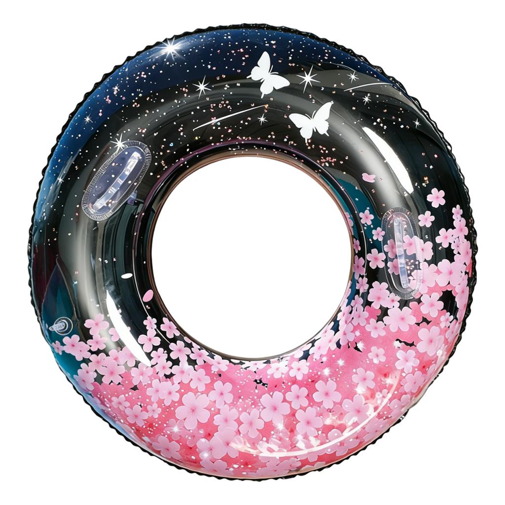 Bouée gonflable Fleur de cerisier Bouée de natation gonflable Bouées Flotteurs ronds Bouées flottantes pour piscine pour enfants de 5 à 10 ans