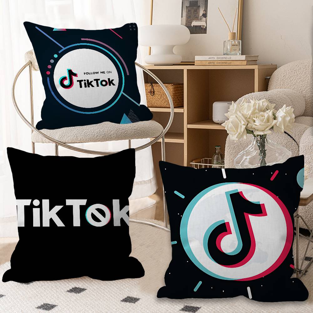 T-TikToks Logo Pillow Anime Pillow Sofa Bed Head Pillow Cover Cushion Cover 45x45 Cm Fashion