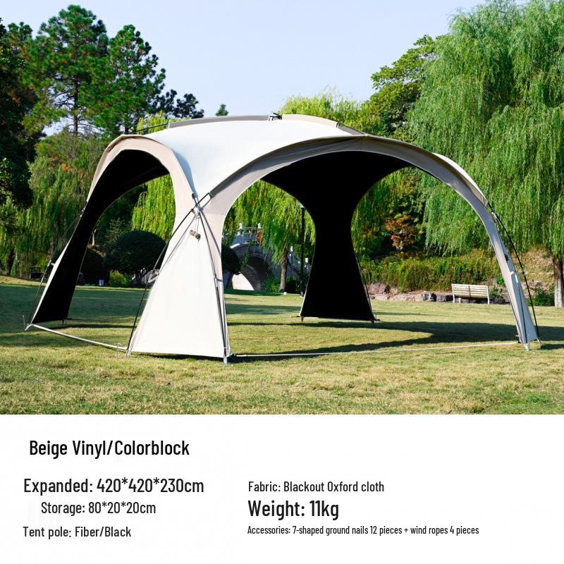 Extra Thick Windproof Camping Tent: Rainproof, Blackout Sunshade with Dome Canopy for Outdoor Sun Protection