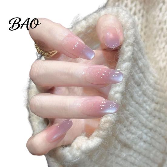 Salon Quality Fake Nails 10Pcs Cats Eyes Press on Kit, Glossy Almond Stick-on Nails, Long Glue False for Women Girls Press-on