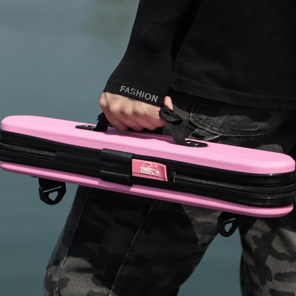 Fishing Rod Case Hard Shell 46x7.5x7.2cm Zipper Closure Travel Carrying