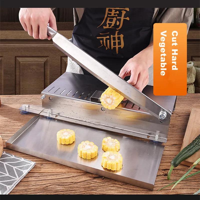 Manual Meat Slicer Spareribs Bone Cutter Machine Chinese Medicine Jerky Slicer Rib Chicken Fish Frozen Meat Vegetables Knife