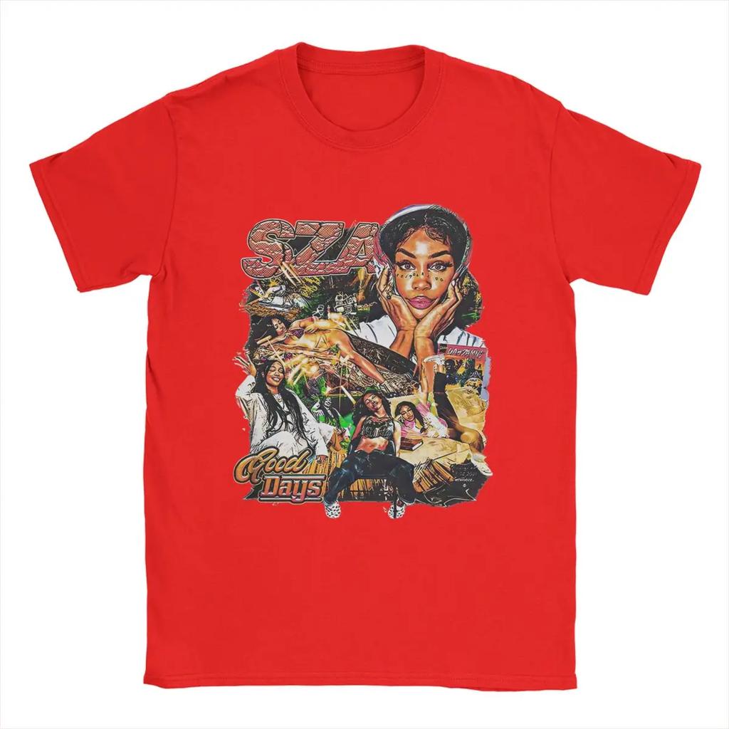 SZA Good Days Men T Shirt Funny Tees Short Sleeve Round Neck T-Shirt 100% Cotton Graphic Printed Tops
