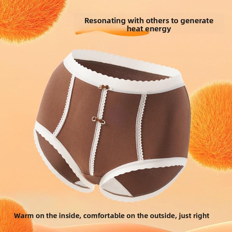 Ladies in Autumn and Winter Brushed Hair Wrapped Hip No Mark High Waist Triangle Briefs