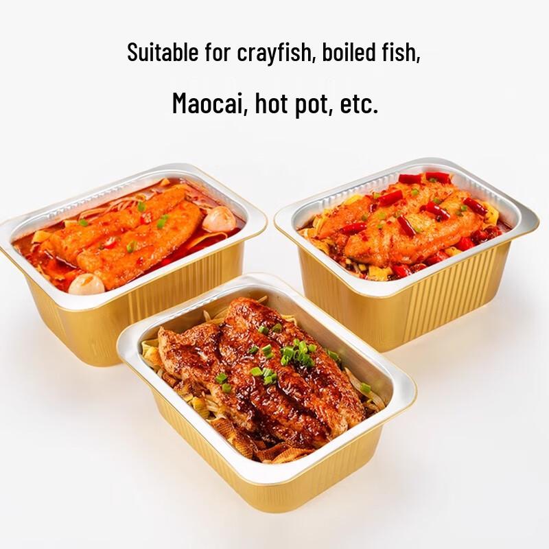 Einweg Rechteckige Aluminiumfolien Lebensmittelbehälter