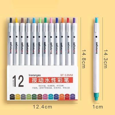 12/36 colori Fare clic su Penna per acquerello Set di pennarelli artistici Lavabile Scrittura a mano colorata Notando Pittura Penna per conto a mano per studente