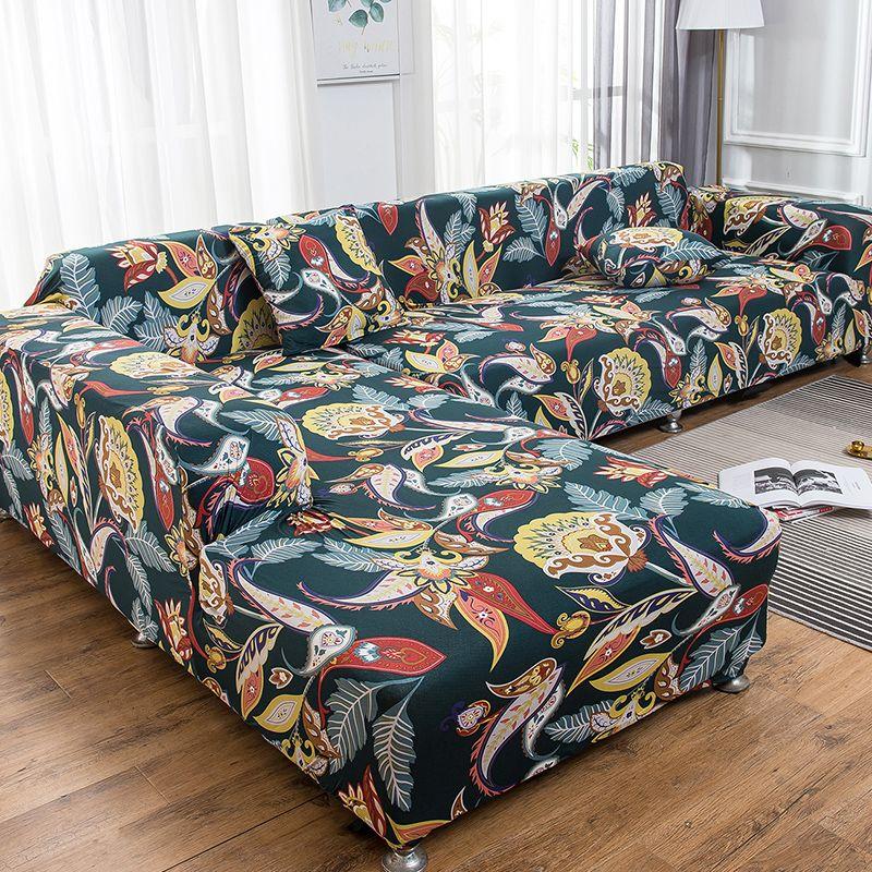 Potah na pohovku s květinovým potiskem Elastické ochranné potahy na nábytek Potah na pohovku 1/2/3/4místné potahy na pohovku do obývacího pokoje