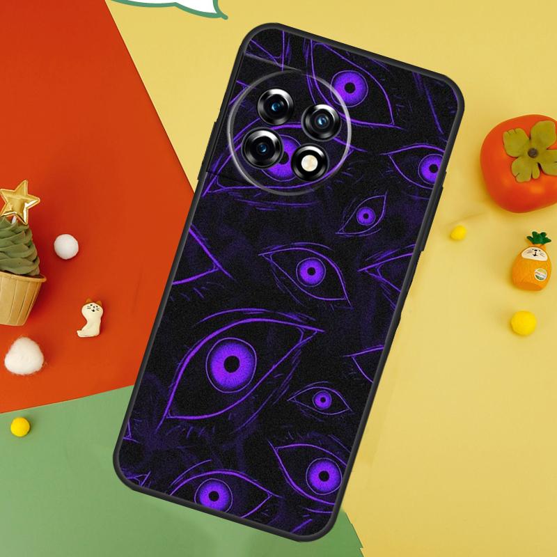 Scary Face Eyes Back Case For OnePlus 13 15 13R 13T 12 12R 11 10 10T 8T Nord 5 CE 4 2 3 Lite N20 N30 Cover