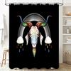 Rainbow Goat Shower Curtain Farmhouse Decor Nature Animal Pattern Bathroom Set Waterproof Backdrop Scenic Home Decor Artistic Wa