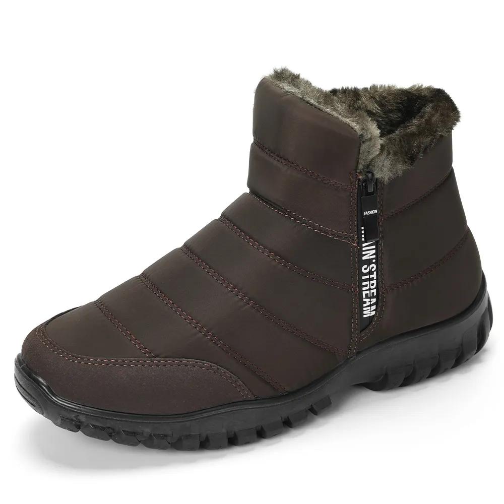 Winter Men's Ankle Snow Boots Waterproof Non Slip Shoes for Men Casual Keep Warm Plush Footwear