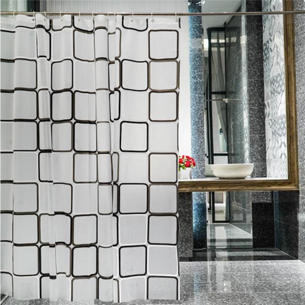 Waterproof Bath Curtains With Hooks Shower Curtain 180cm X 180cm For Families Apartments Dormitories Hotels
