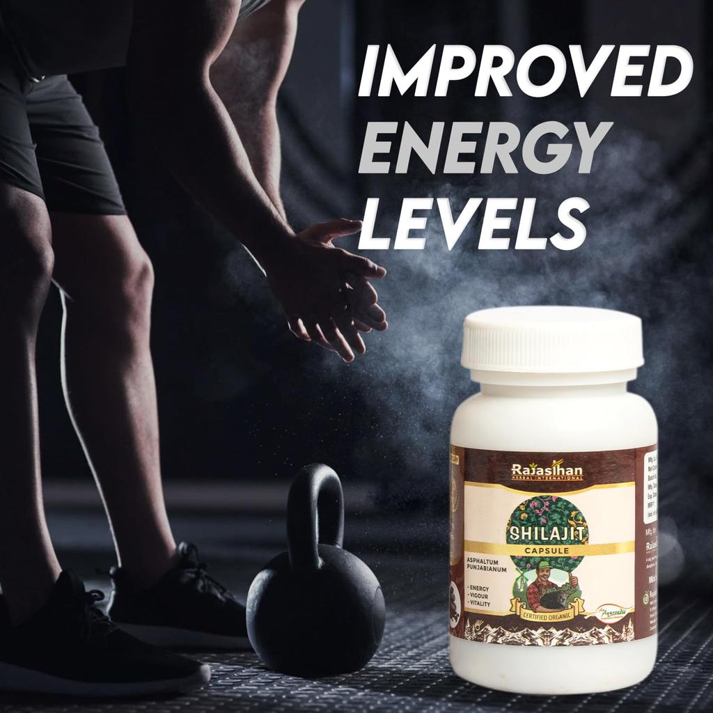 SHILAJIT Capsules by Rajasthan Aushdhalaya - 30 Capsules - Strength & Energy