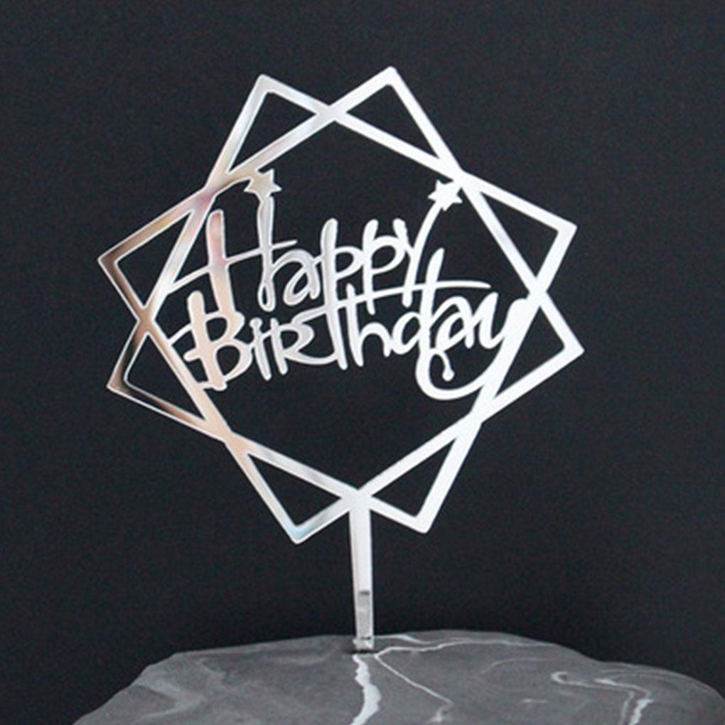 Doppelschichtiger quadratischer Sternkuchen Acryl-Topper DIY Cupcake-Stiel Geburtstagsparty Dessertdekoration