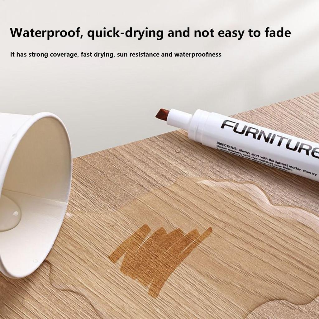 12 Color Furniture Repair Markers Wood Scratch Cover Kit Low Odor Quick Dry Permanently Conceal Scuffs Damage Stains on Woodwork