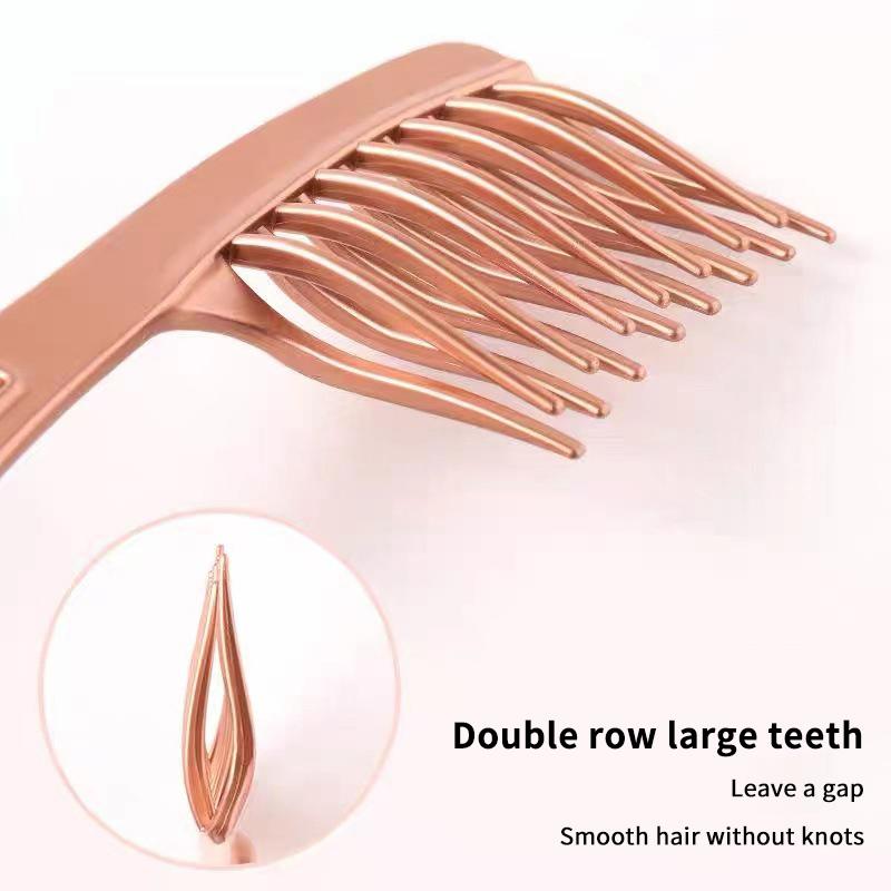 Double Row Wave Big Tooth Comb Wide Tooth Ladies Special Perm Curly Fluffy Plastic Brush Long Hair Styling Comb