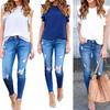 Elegant Ladies Summer Lotus Lace Short Sleeve Casual Shirt Tops Blouse T-shirt
