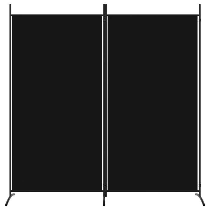 VidaXL Cloison de Séparation 2 Panneaux Séparateur de Pièce Pliable Diviseur Écran d'Intimité Paravent Décoration Salon Noir 350261