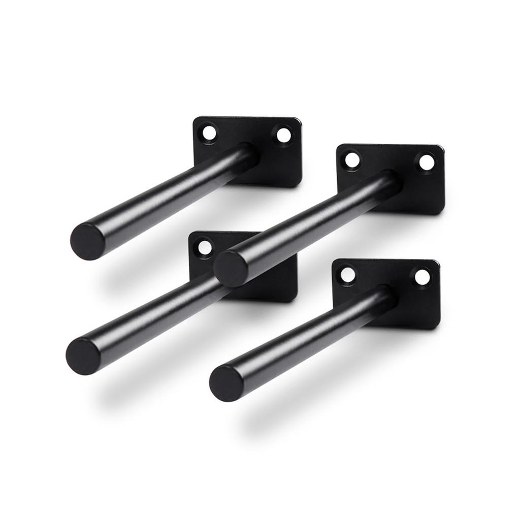 4 PCS Hidden Floating Shelf Bracket Round Wall Mount Shelf Supports Invisible Fixed Floating Holder A 01 2 Holes Black