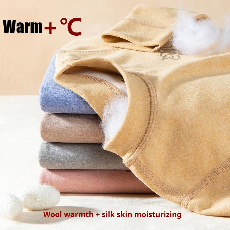 Kids Wool & Silk Thermal Underwear Set Breathable Warm Base Layer Pajamas Soft Cozy Winter Loungewear for Boys & Girls