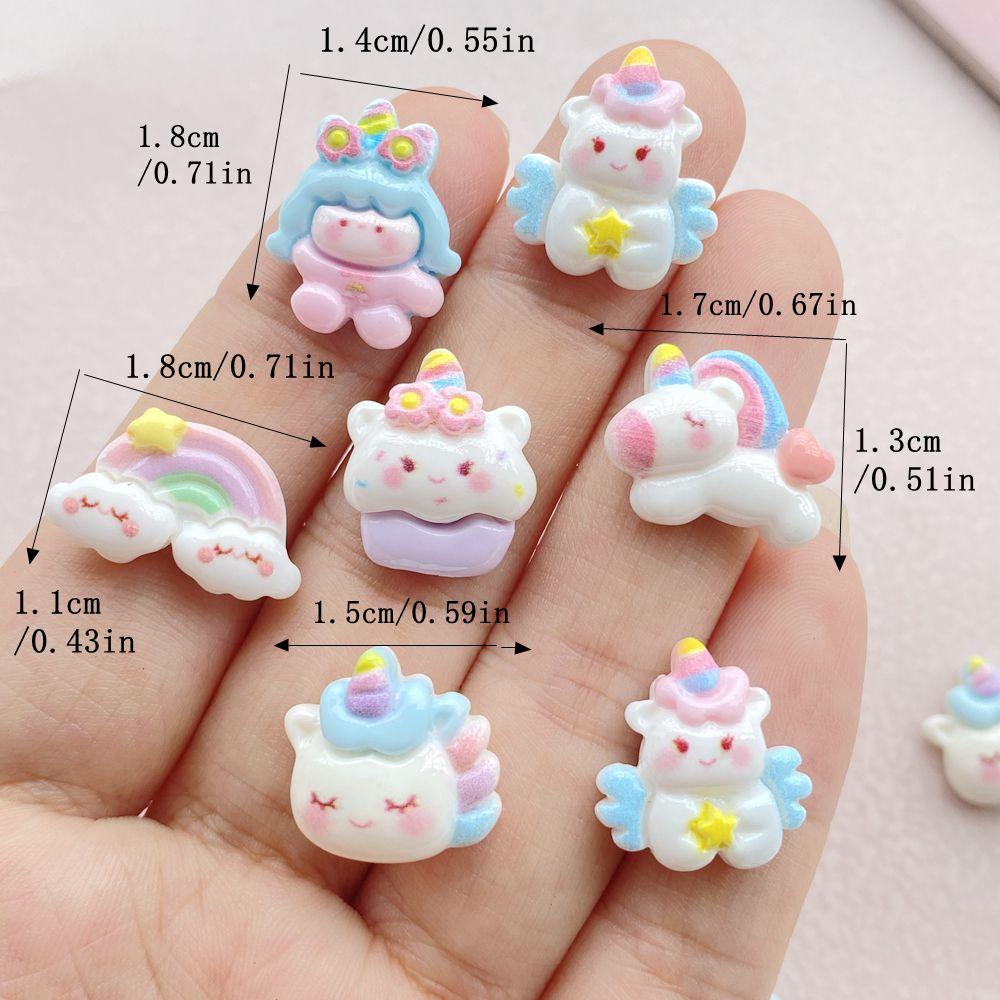 20Pcs New Resin Mini Cartoon Unicorn Series Flat Back Cabochons Scrapbooking DIY Jewelry Craft Decoration Accessories