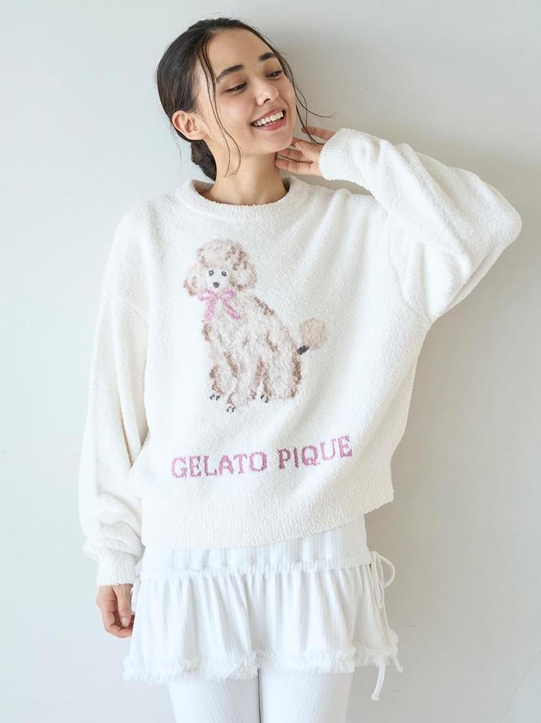 Poodle Jacquard Pullover PWNT255084OWHTF