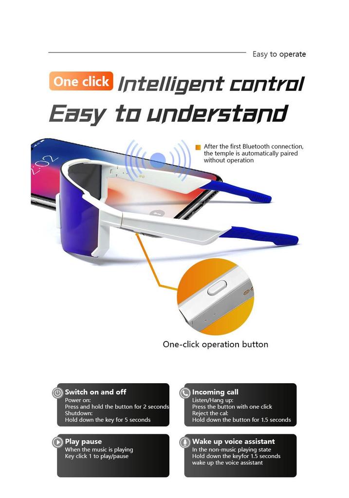 Bluetooth Cycling Sunglasses: UV Protection, Music & Calls, Color-Changing