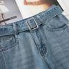 Women's Light Blue High-Waisted Slimming Jeans - Spring 2025 Style with Straight/Wide Leg Option
