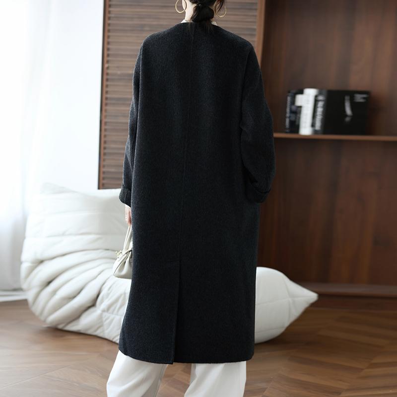 100% Wool Women Coat MODERN NEW SAGA Autumn Wool Long Coat Handmade Pea Coat Winter Warm Wool Long Jacket Overcoat