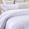 White Satin Stripe Hotel Bedding Set