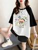 Women's Plus Size Cartoon Short Sleeve Mid-Length T-Shirt - Trendy, Loose, Versatile Summer Top