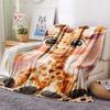 Giraffe Print Flannel Blanket, High quality Comfortable for All Seasons, Home Decor, Warmth and Comfort, Perfect for Christmas Gifts