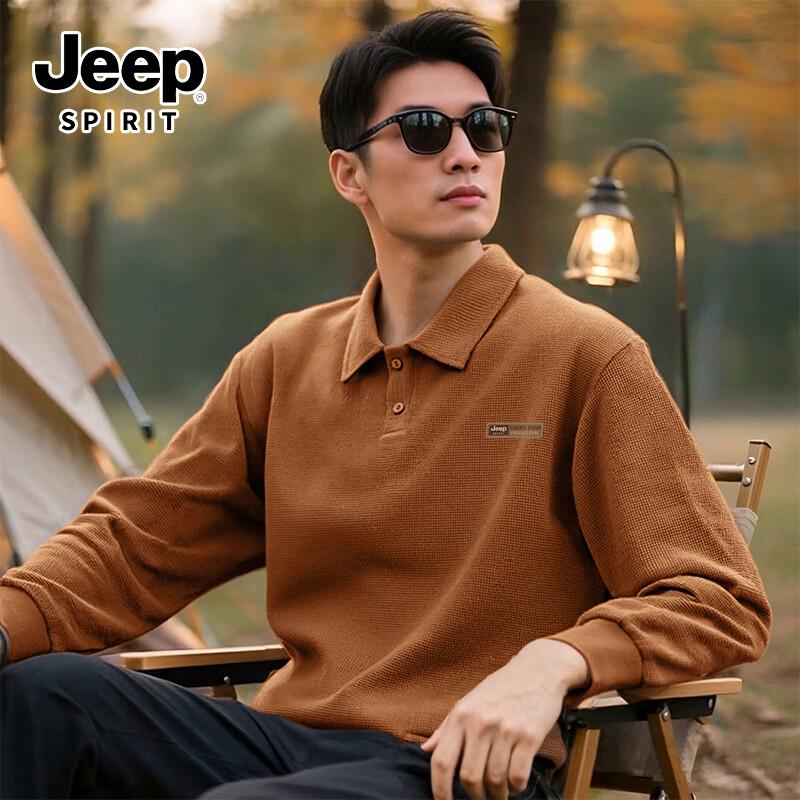 Мужская вафельная футболка-поло с длинным рукавом JEEP SPIRIT M