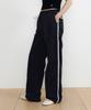 LUCIR ZU Lace Detail Nylon Pants (Black)