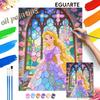 Princess Stained Glass Castle Painting by Numbers Hand Filled Drawing Art Kit Home Decor