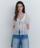 Retera See-Through Flower Blouse_White