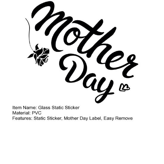Glass Static Sticker Waterproof Scratch-Resistant Window Cling Sticker Mother Day Printed Self-Adhesive Static Cling for Bathroom