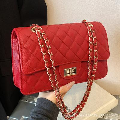 Bag Women's 2025 New Small Fragrance Women's Bag Diamond Chain Bag One-shoulder Cross-body Cross-legged Casual Versatile Ins Small Square Bag