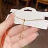 Sweet, Cute, Elegant, Full Zirconia Shell Four Leaf Clover Pull up Bracelet with Stylish and Niche Design, Handmade Decoration