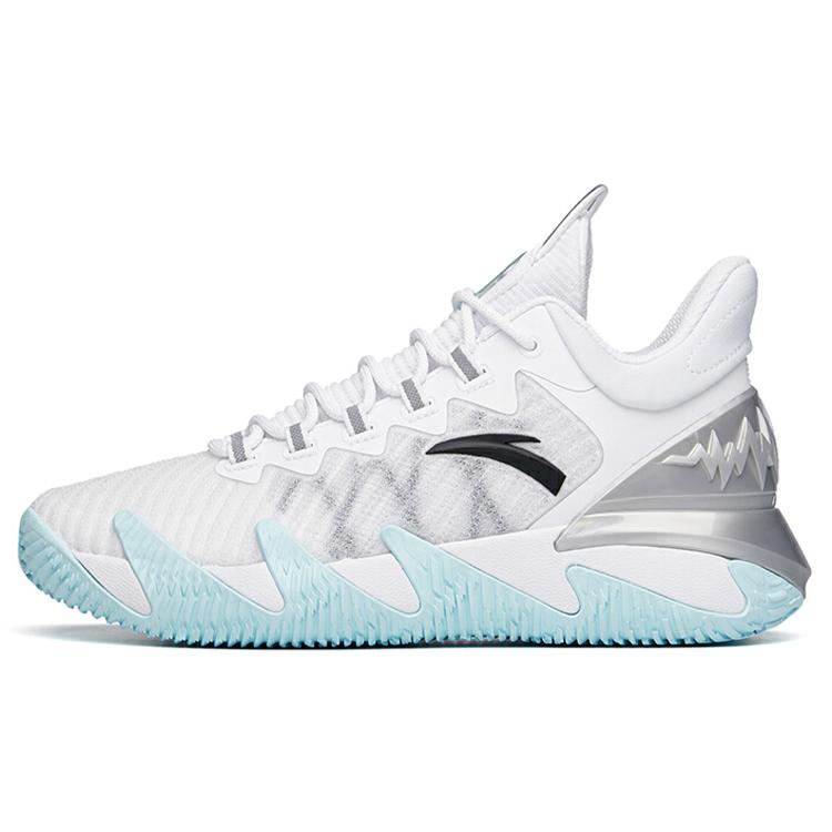 

Anta Reverse Blade Cushioning Anti Slip And Wear Resistant Low Top Basketball Shoes White Black Blue 44.5