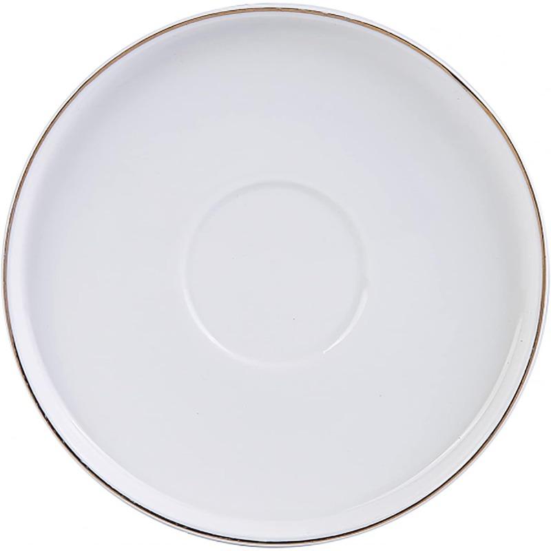 Sada šálků na tureckou kávu Saturn Gold pro 6 osob - 12dílná sada espresso šálků s podšálky - Malá porcelánová moderní sada